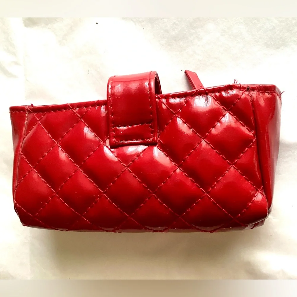 New❣️ Red Gold Patent Leather Zipper Bag